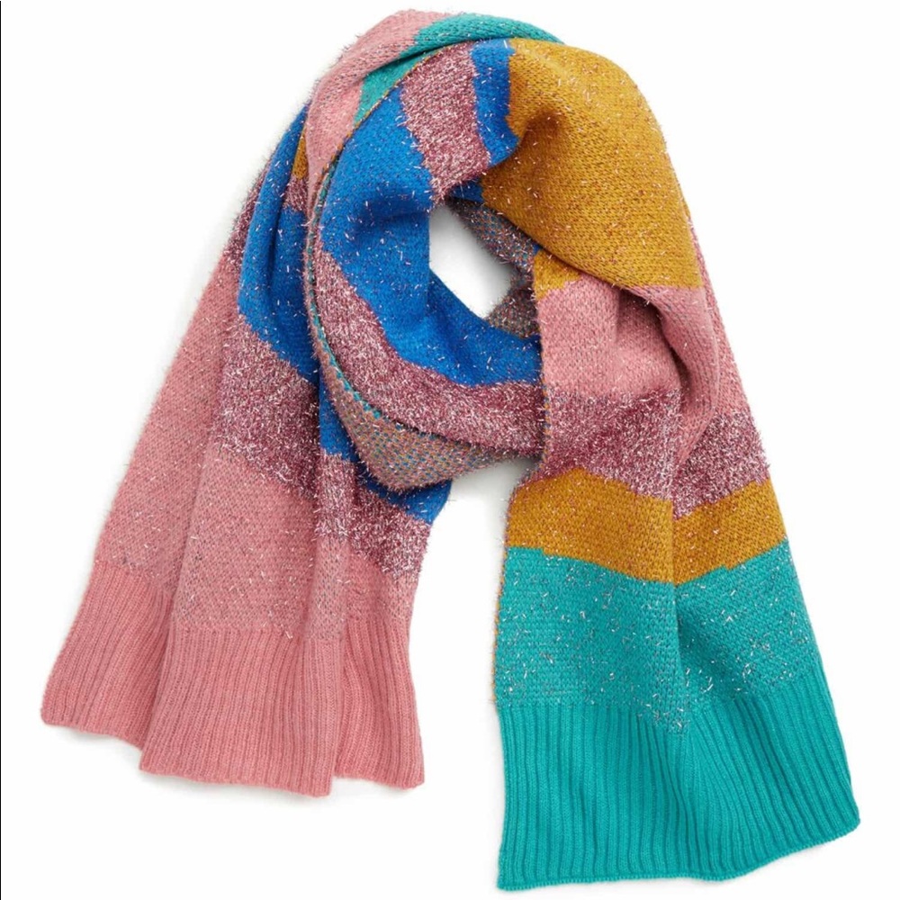 LEITH Metallic Geo Block Scarf